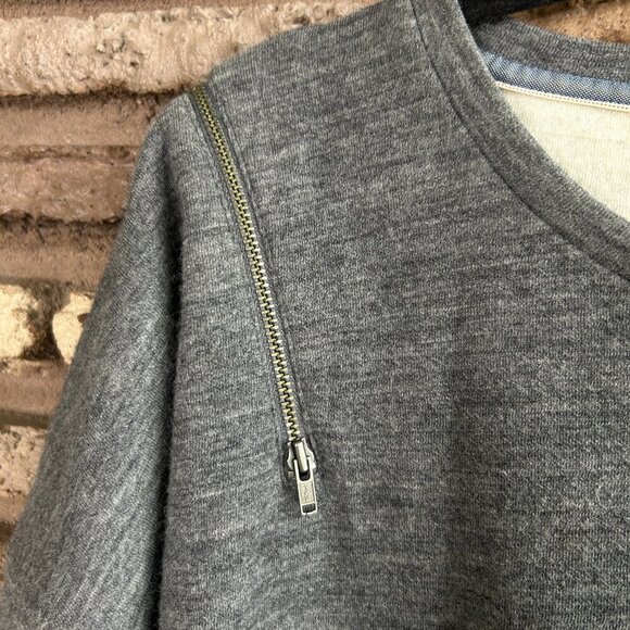 J. Brand Gray Wool Blend Zipper Shoulder Sweater Sweatshirt Size Medium - Picture 5 of 8